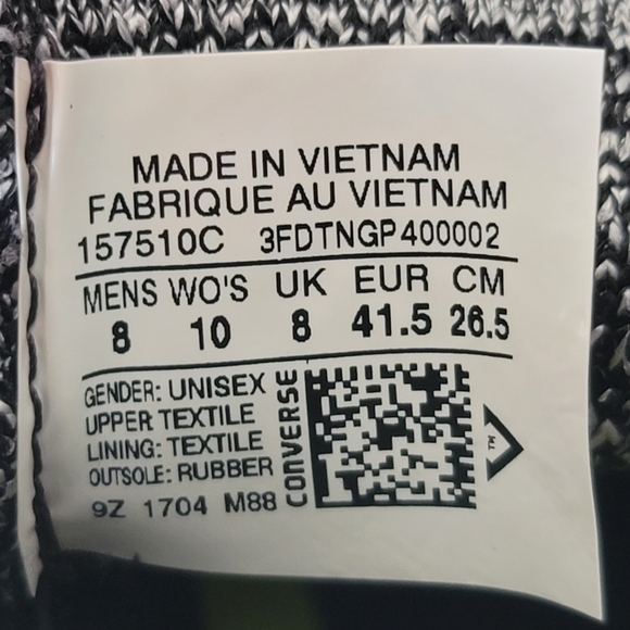 CONVERSE Mens 8 Womens 10, CTAS 2 Hi Flyknit Shoes 157510C All Star Chuck Taylor - Picture 13 of 13